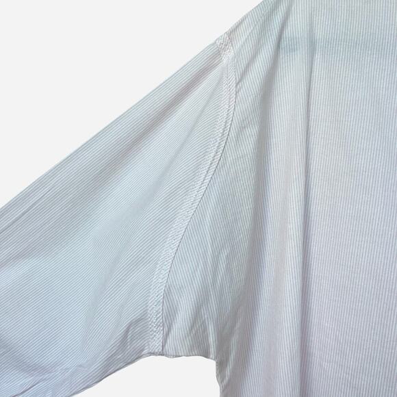 Current Elliot Pinstripe Cotton Poplin Oversized Button Down Shirt Pink NEW - Picture 6 of 7